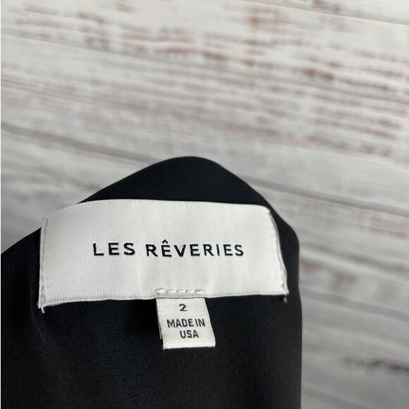 $595 Les Reveries Women's 2 Floral Maxi Silk Flutter Sleeve Made USA Elegant - Picture 3 of 12